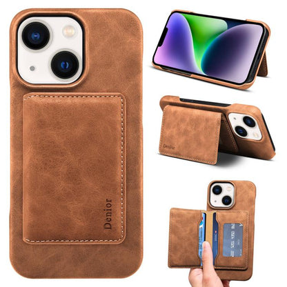 Denior D27 Retro Texture RFID MagSafe Photo Frame Card-slot Phone Case, For iPhone 15, For iPhone 14 Plus, For iPhone 14 / 13, For iPhone 14 Pro, For iPhone 14 Pro Max, For iPhone 13 Pro Max, For iPhone 13 Pro