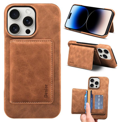 Denior D27 Retro Texture RFID MagSafe Photo Frame Card-slot Phone Case, For iPhone 15, For iPhone 14 Plus, For iPhone 14 / 13, For iPhone 14 Pro, For iPhone 14 Pro Max, For iPhone 13 Pro Max, For iPhone 13 Pro