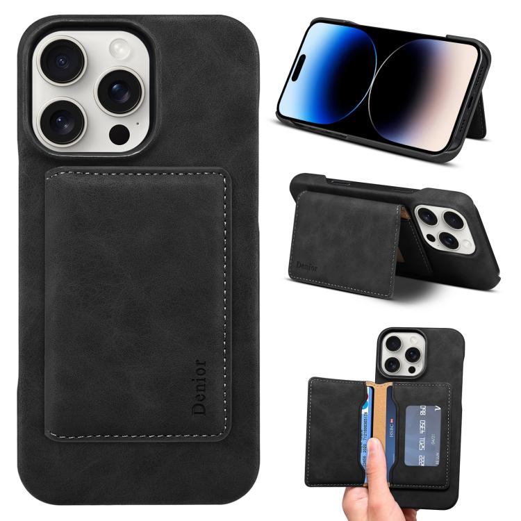 Denior D27 Retro Texture RFID MagSafe Photo Frame Card-slot Phone Case, For iPhone 15, For iPhone 14 Plus, For iPhone 14 / 13, For iPhone 14 Pro, For iPhone 14 Pro Max, For iPhone 13 Pro Max, For iPhone 13 Pro
