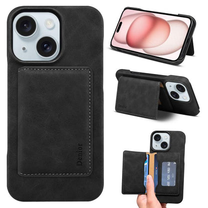Denior D27 Retro Texture RFID MagSafe Photo Frame Card-slot Phone Case, For iPhone 15, For iPhone 14 Plus, For iPhone 14 / 13, For iPhone 14 Pro, For iPhone 14 Pro Max, For iPhone 13 Pro Max, For iPhone 13 Pro