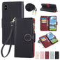 Round Buckle Zipper Wallet Leather Phone Case with Crossbody Strap