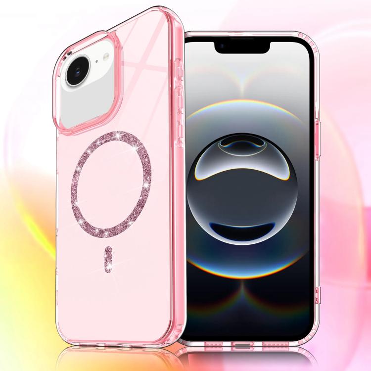 Transparent MagSafe Glitter Powder Acrylic Phone Case, For iPhone 17e / 16e, For iPhone 16 Pro Max, For iPhone 16 Pro, For iPhone 16 Plus