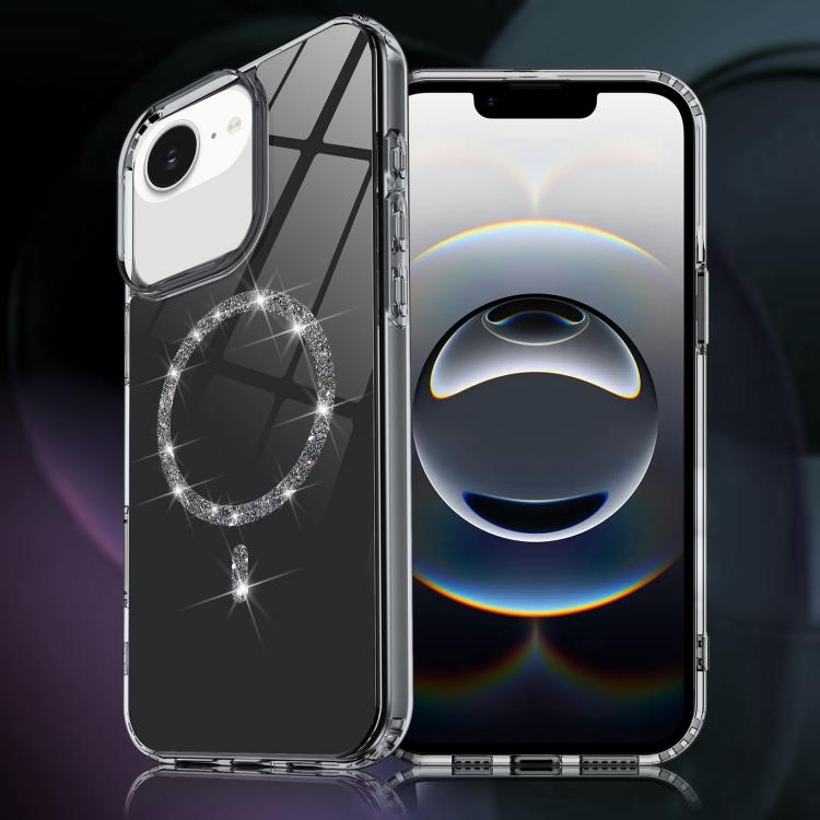 Transparent MagSafe Glitter Powder Acrylic Phone Case, For iPhone 17e / 16e, For iPhone 16 Pro Max, For iPhone 16 Pro, For iPhone 16 Plus