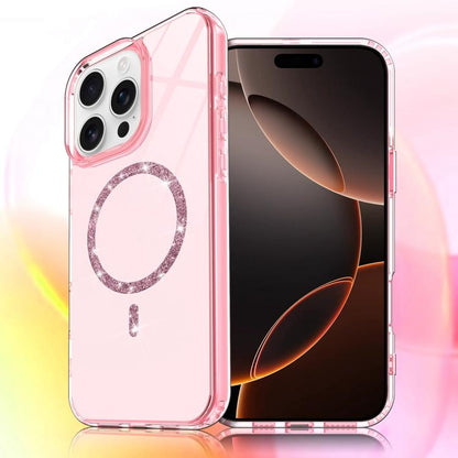 Transparent MagSafe Glitter Powder Acrylic Phone Case, For iPhone 17e / 16e, For iPhone 16 Pro Max, For iPhone 16 Pro, For iPhone 16 Plus