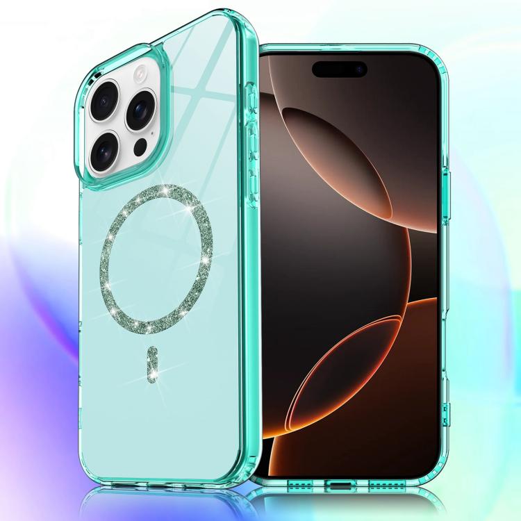 Transparent MagSafe Glitter Powder Acrylic Phone Case, For iPhone 17e / 16e, For iPhone 16 Pro Max, For iPhone 16 Pro, For iPhone 16 Plus