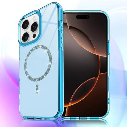 Transparent MagSafe Glitter Powder Acrylic Phone Case, For iPhone 17e / 16e, For iPhone 16 Pro Max, For iPhone 16 Pro, For iPhone 16 Plus