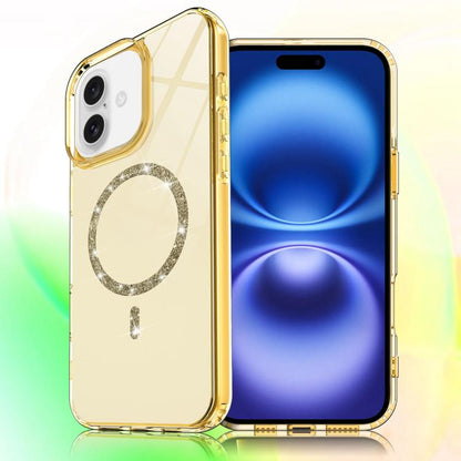 Transparent MagSafe Glitter Powder Acrylic Phone Case, For iPhone 17e / 16e, For iPhone 16 Pro Max, For iPhone 16 Pro, For iPhone 16 Plus