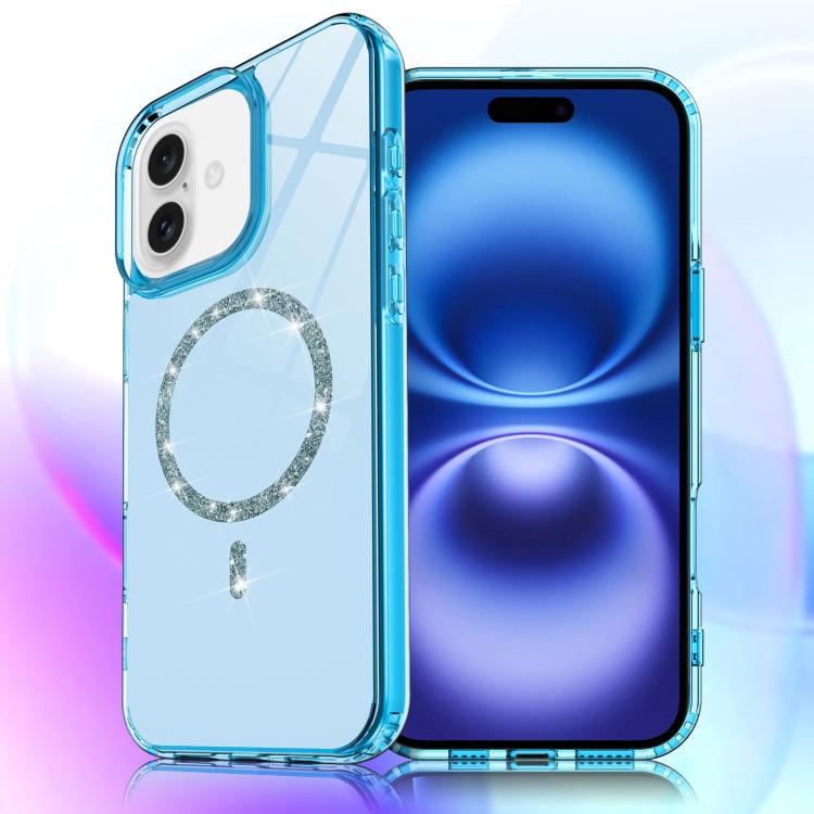 Transparent MagSafe Glitter Powder Acrylic Phone Case, For iPhone 17e / 16e, For iPhone 16 Pro Max, For iPhone 16 Pro, For iPhone 16 Plus