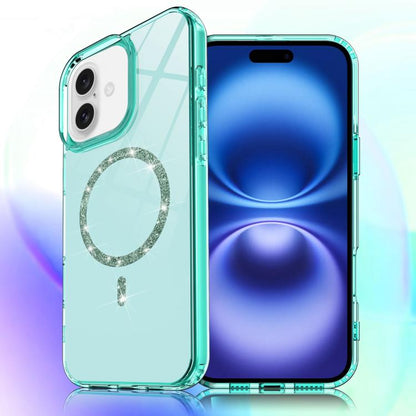 Transparent MagSafe Glitter Powder Acrylic Phone Case, For iPhone 17e / 16e, For iPhone 16 Pro Max, For iPhone 16 Pro, For iPhone 16 Plus
