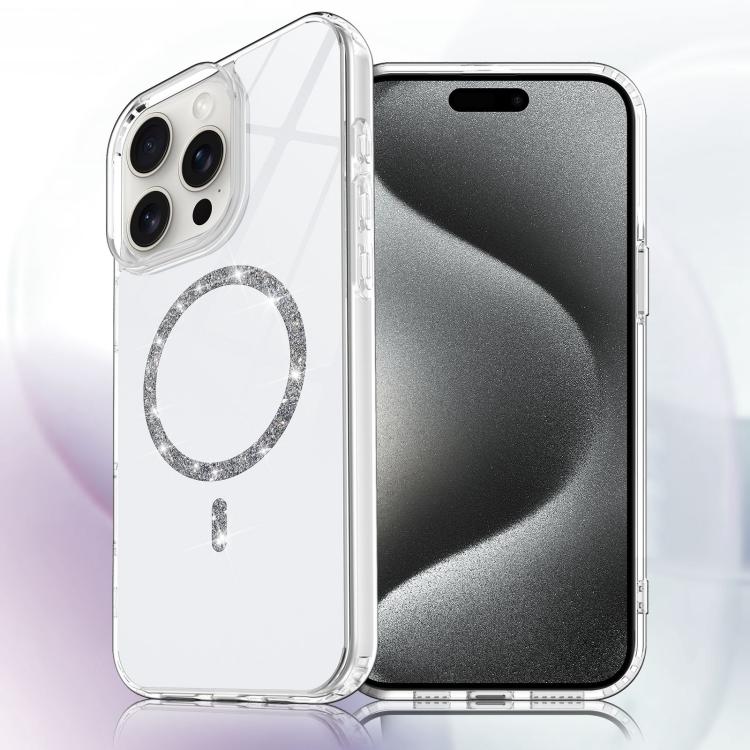 Transparent MagSafe Glitter Powder Acrylic Phone Case