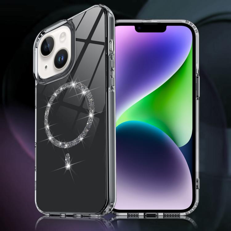 Transparent MagSafe Glitter Powder Acrylic Phone Case