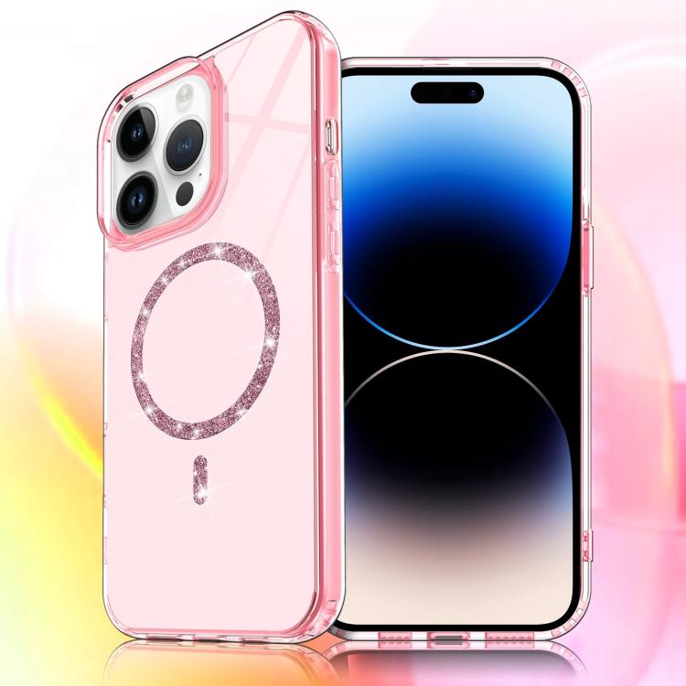Transparent MagSafe Glitter Powder Acrylic Phone Case, For iPhone 15, For iPhone 14 / 13, For iPhone 14 Pro, For iPhone 14 Pro Max