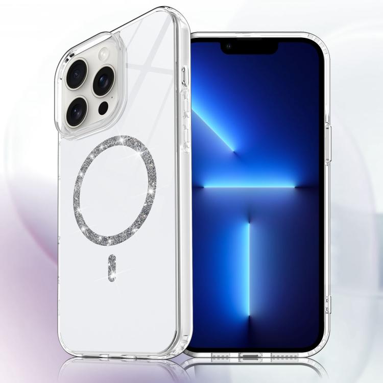 Transparent MagSafe Glitter Powder Acrylic Phone Case