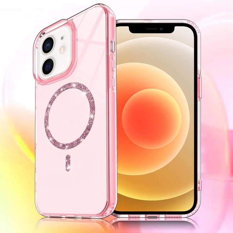 Transparent MagSafe Glitter Powder Acrylic Phone Case, For iPhone 13 Pro Max, For iPhone 13 Pro, For iPhone 12 / 12 Pro, For iPhone 12 Pro Max