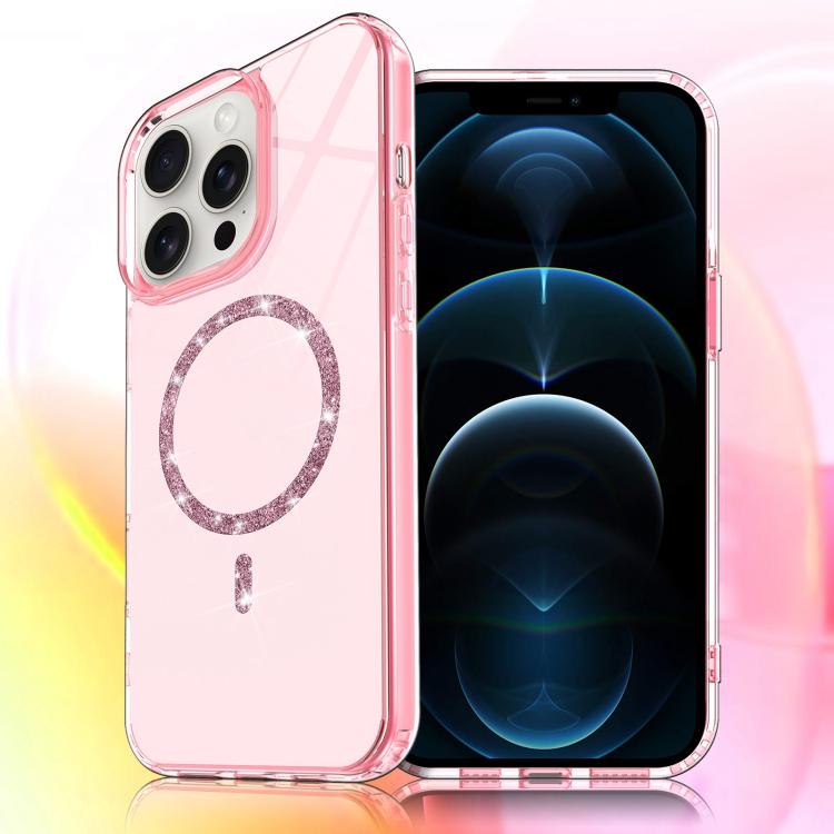 Transparent MagSafe Glitter Powder Acrylic Phone Case, For iPhone 13 Pro Max, For iPhone 13 Pro, For iPhone 12 / 12 Pro, For iPhone 12 Pro Max