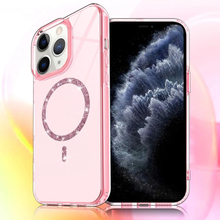 Transparent MagSafe Glitter Powder Acrylic Phone Case, For iPhone 11 Pro Max, For iPhone 11