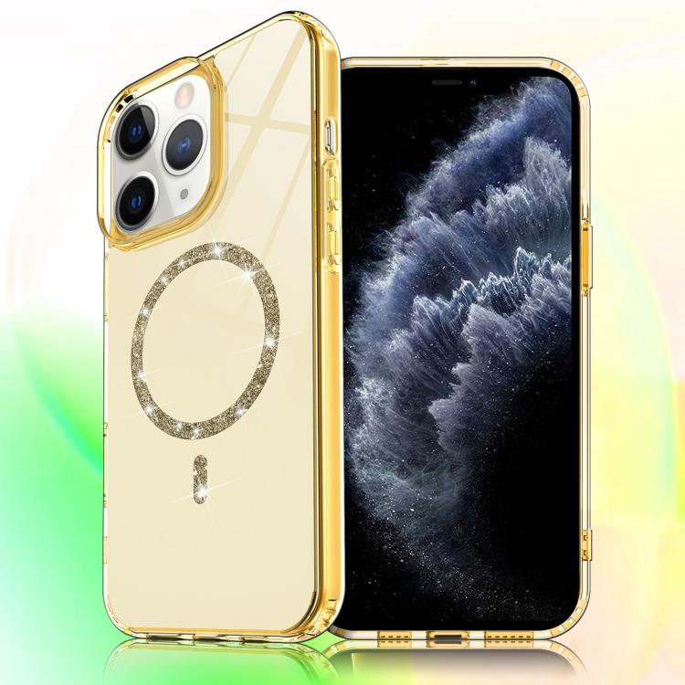 Transparent MagSafe Glitter Powder Acrylic Phone Case, For iPhone 11 Pro Max, For iPhone 11