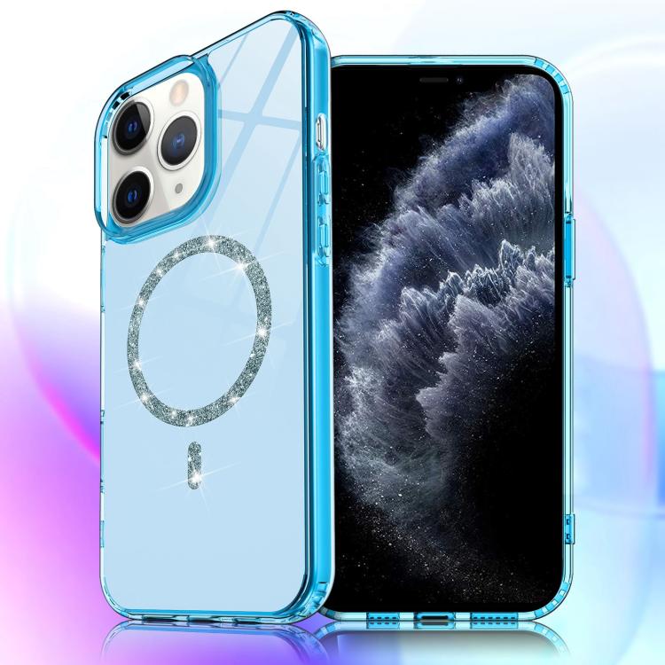 Transparent MagSafe Glitter Powder Acrylic Phone Case, For iPhone 11 Pro Max, For iPhone 11