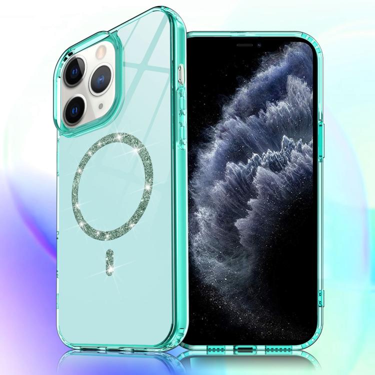 Transparent MagSafe Glitter Powder Acrylic Phone Case, For iPhone 11 Pro Max, For iPhone 11