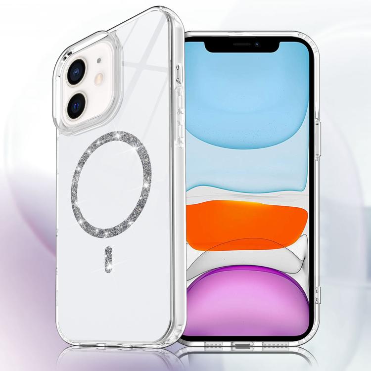 Transparent MagSafe Glitter Powder Acrylic Phone Case, For iPhone 11 Pro Max, For iPhone 11