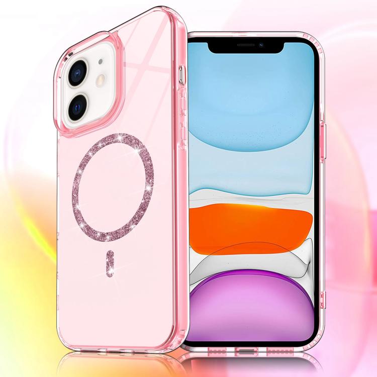 Transparent MagSafe Glitter Powder Acrylic Phone Case, For iPhone 11 Pro Max, For iPhone 11