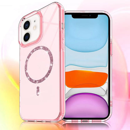 Transparent MagSafe Glitter Powder Acrylic Phone Case, For iPhone 11 Pro Max, For iPhone 11
