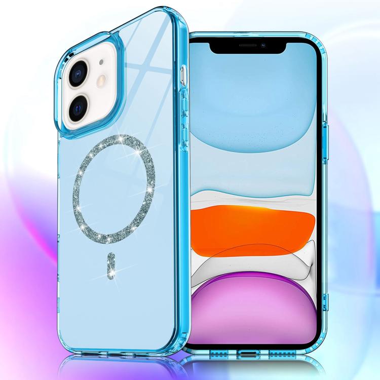 Transparent MagSafe Glitter Powder Acrylic Phone Case, For iPhone 11 Pro Max, For iPhone 11