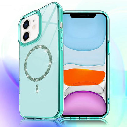Transparent MagSafe Glitter Powder Acrylic Phone Case, For iPhone 11 Pro Max, For iPhone 11