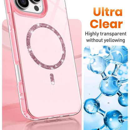 Transparent MagSafe Glitter Powder Acrylic Phone Case, For iPhone 11 Pro Max, For iPhone 11