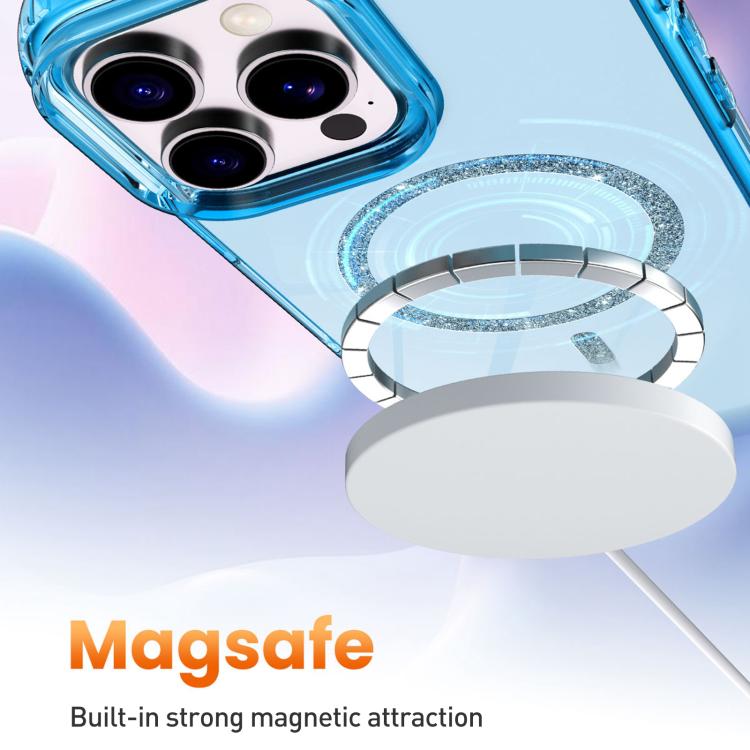 Transparent MagSafe Glitter Powder Acrylic Phone Case, For iPhone 11 Pro Max, For iPhone 11