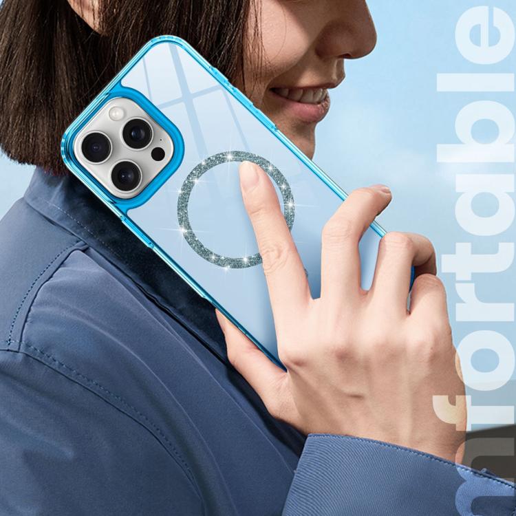 Transparent MagSafe Glitter Powder Acrylic Phone Case, For iPhone 11 Pro Max, For iPhone 11