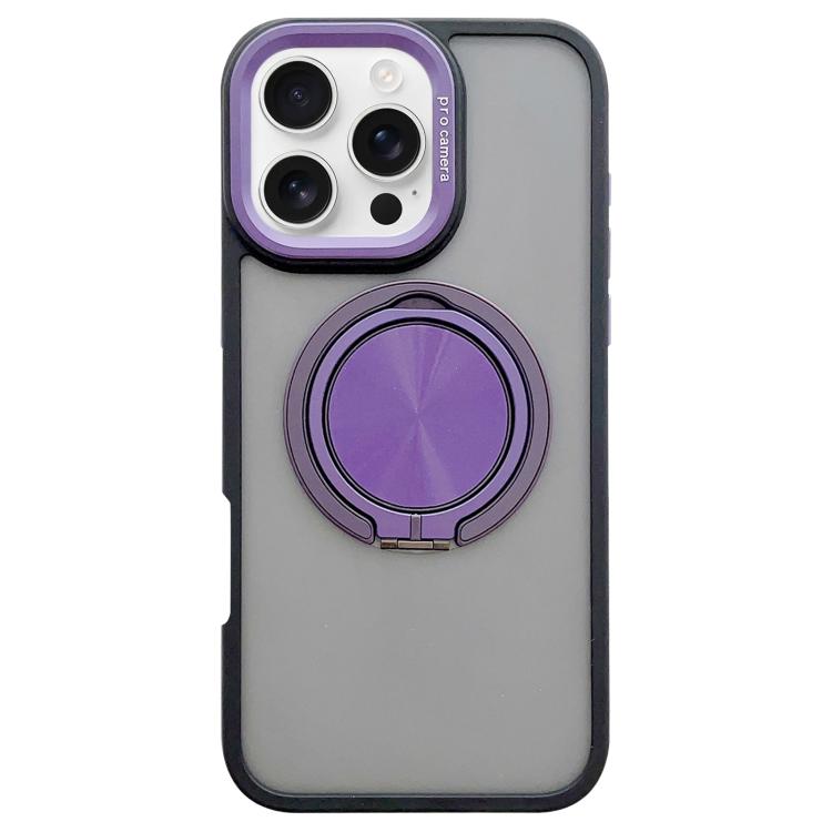 Skin-feel Two-color Edge Strips 360 MagSafe Holder Phone Case, For iPhone 16e, For iPhone 16 Pro Max, For iPhone 16 Pro