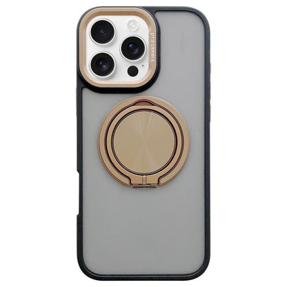 Skin-feel Two-color Edge Strips 360 MagSafe Holder Phone Case, For iPhone 16e, For iPhone 16 Pro Max, For iPhone 16 Pro