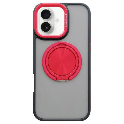 Skin-feel Two-color Edge Strips 360 MagSafe Holder Phone Case, For iPhone 16 Plus, For iPhone 16, For iPhone 15 Pro Max