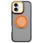 Skin-feel Two-color Edge Strips 360 MagSafe Holder Phone Case, For iPhone 16 Plus, For iPhone 16, For iPhone 15 Pro Max