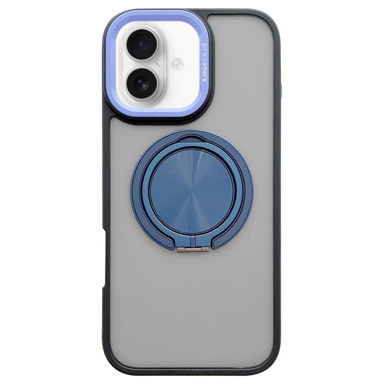 Skin-feel Two-color Edge Strips 360 MagSafe Holder Phone Case, For iPhone 16 Plus, For iPhone 16, For iPhone 15 Pro Max