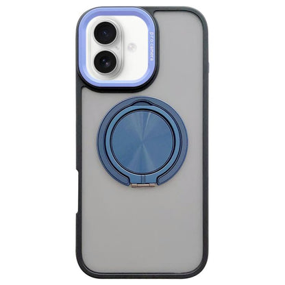 Skin-feel Two-color Edge Strips 360 MagSafe Holder Phone Case, For iPhone 16 Plus, For iPhone 16, For iPhone 15 Pro Max