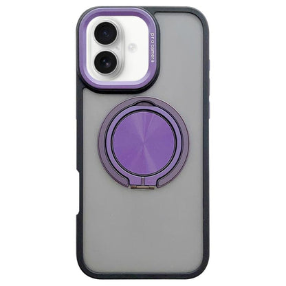 Skin-feel Two-color Edge Strips 360 MagSafe Holder Phone Case, For iPhone 16 Plus, For iPhone 16, For iPhone 15 Pro Max