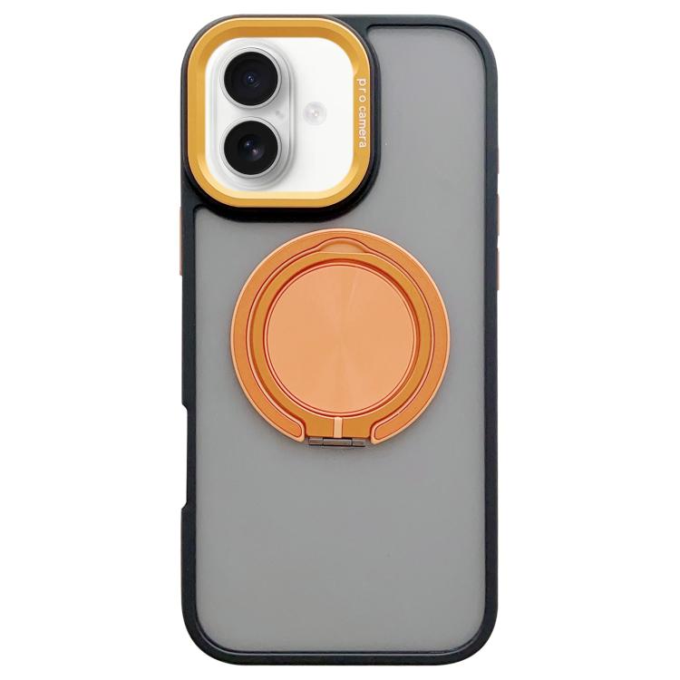 Skin-feel Two-color Edge Strips 360 MagSafe Holder Phone Case, For iPhone 16 Plus, For iPhone 16, For iPhone 15 Pro Max