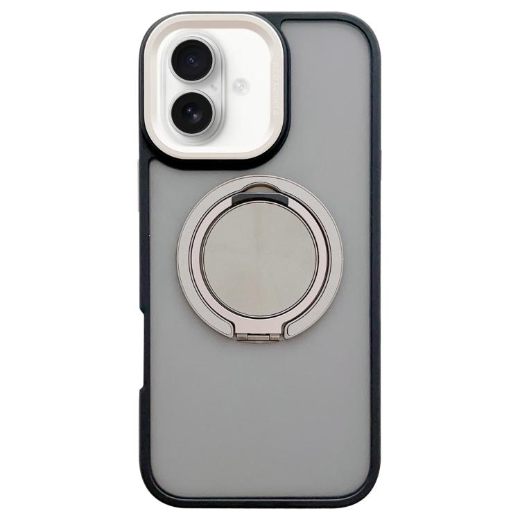 Skin-feel Two-color Edge Strips 360 MagSafe Holder Phone Case, For iPhone 16 Plus, For iPhone 16, For iPhone 15 Pro Max