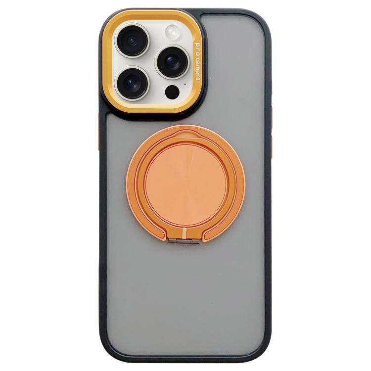Skin-feel Two-color Edge Strips 360 MagSafe Holder Phone Case, For iPhone 16 Plus, For iPhone 16, For iPhone 15 Pro Max