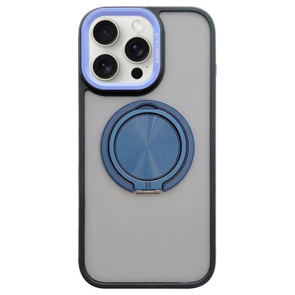 Skin-feel Two-color Edge Strips 360 MagSafe Holder Phone Case, For iPhone 16 Plus, For iPhone 16, For iPhone 15 Pro Max