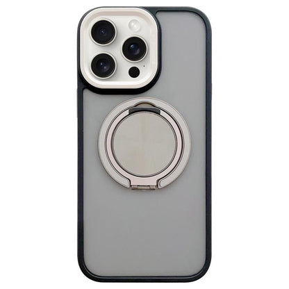 Skin-feel Two-color Edge Strips 360 MagSafe Holder Phone Case, For iPhone 16 Plus, For iPhone 16, For iPhone 15 Pro Max