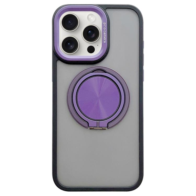 Skin-feel Two-color Edge Strips 360 MagSafe Holder Phone Case, For iPhone 16 Plus, For iPhone 16, For iPhone 15 Pro Max