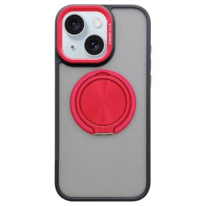 Skin-feel Two-color Edge Strips 360 MagSafe Holder Phone Case, For iPhone 15 Pro, For iPhone 15, For iPhone 14