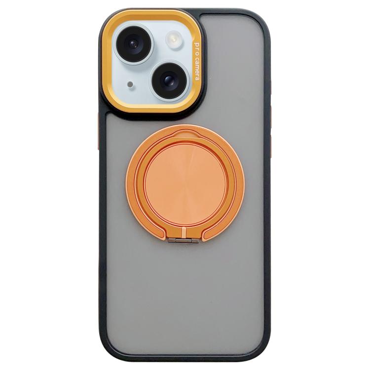 Skin-feel Two-color Edge Strips 360 MagSafe Holder Phone Case, For iPhone 15 Pro, For iPhone 15, For iPhone 14