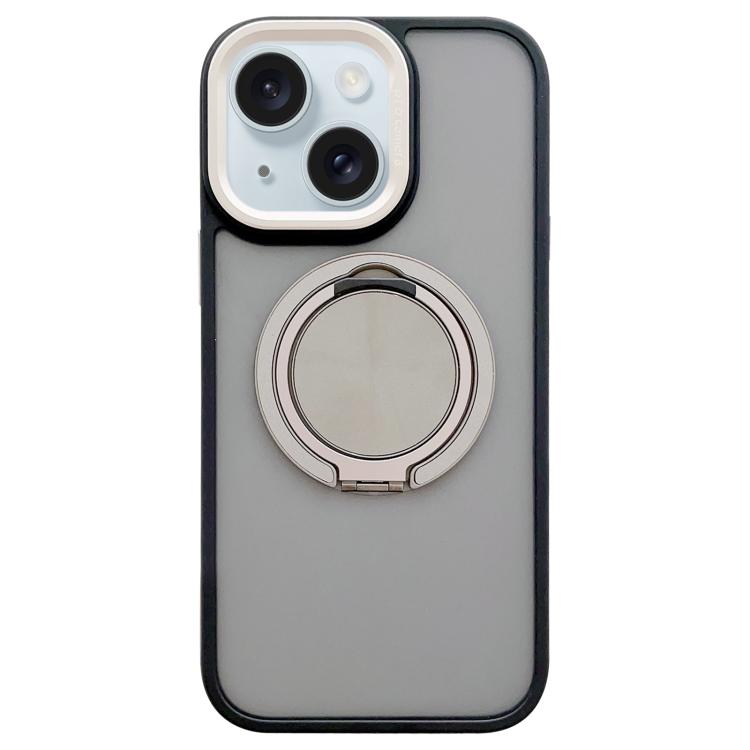 Skin-feel Two-color Edge Strips 360 MagSafe Holder Phone Case, For iPhone 15 Pro, For iPhone 15, For iPhone 14