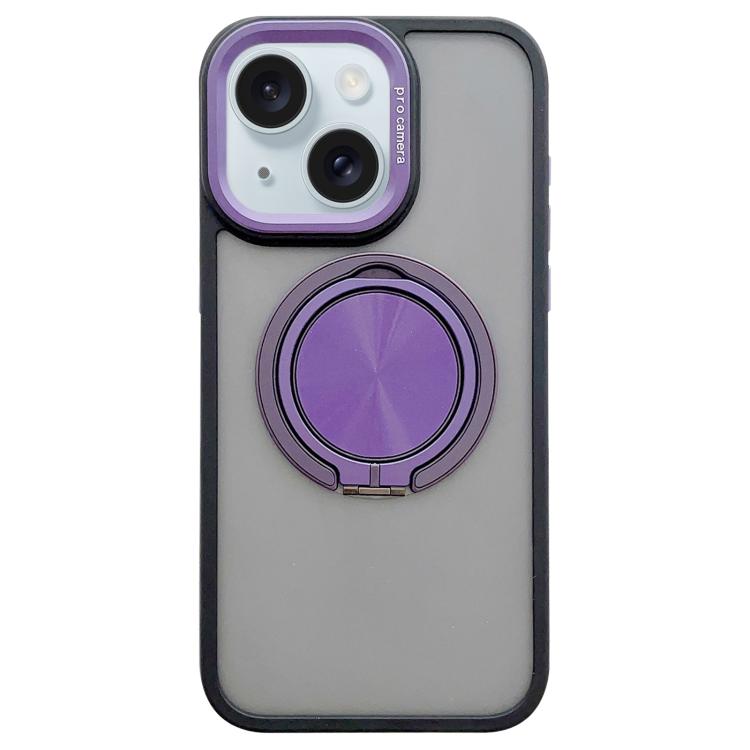 Skin-feel Two-color Edge Strips 360 MagSafe Holder Phone Case, For iPhone 15 Pro, For iPhone 15, For iPhone 14