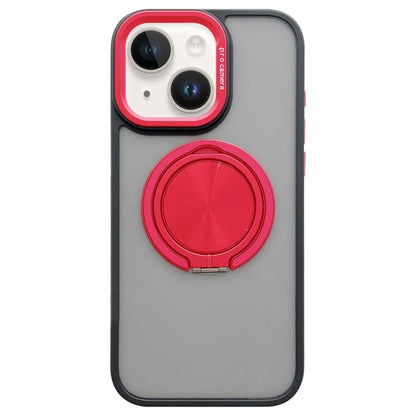 Skin-feel Two-color Edge Strips 360 MagSafe Holder Phone Case, For iPhone 15 Pro, For iPhone 15, For iPhone 14