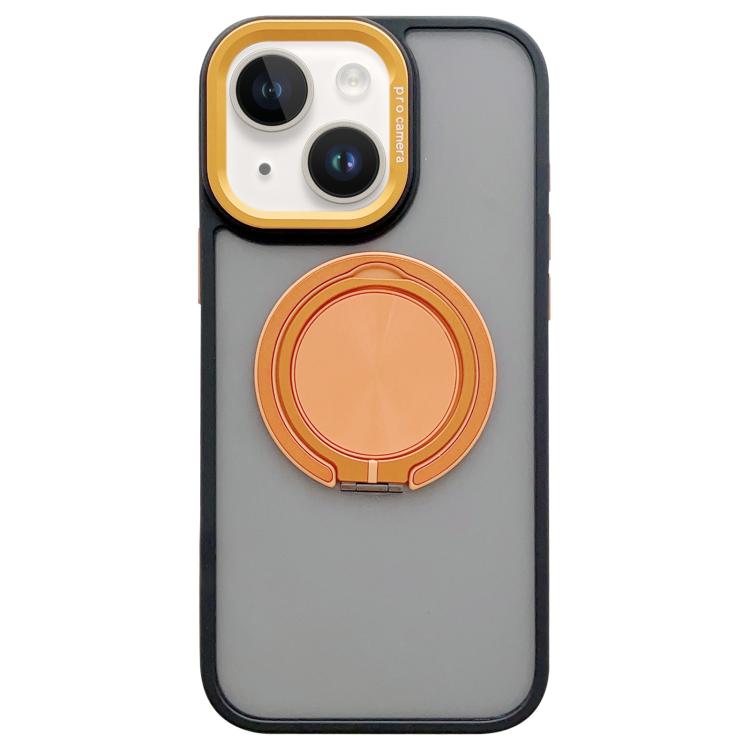 Skin-feel Two-color Edge Strips 360 MagSafe Holder Phone Case, For iPhone 15 Pro, For iPhone 15, For iPhone 14
